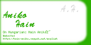 aniko hain business card